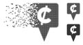Cent Map Pointer Broken Pixel Halftone Icon