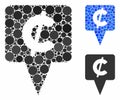 Cent map pointer Mosaic Icon of Round Dots