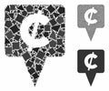 Cent map pointer Mosaic Icon of Humpy Pieces