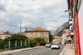 Cental street of Kotor with old architecture buildings.