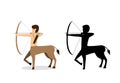 Centaur archer in flat and silhouette style vector Royalty Free Stock Photo