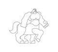 Centaur Heraldic animal linear style. half-man half horse Fantastic Beast. Monster for coat of arms. Heraldry design element.