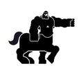 Centaur Heraldic animal silhouette. half-man half horse Fantastic Beast. Monster for coat of arms. Heraldry design element.