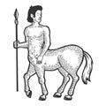Centaur myth creature engraving vector