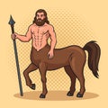 Centaur myth creature pop art raster illustration