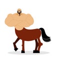 Centaur mythical creature. Half horse half person. Sports creature. Fairy-tale characters athlete. Man horse