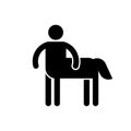 Centaur symbol pictogram. Half man half horse sign. Mythical creature