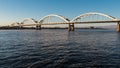 Centennial Bridge Crosses the Mississippi River