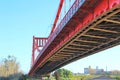 Centennial Suspension Bridge over the river Royalty Free Stock Photo