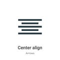 Center align vector icon on white background. Flat vector center align icon symbol sign from modern arrows collection for mobile