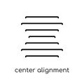 center alignment icon. Trendy modern flat linear vector center a