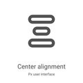 center alignment icon vector from px user interface collection. Thin line center alignment outline icon vector illustration.