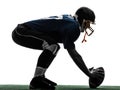 Center american football player man silhouette Royalty Free Stock Photo