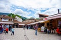 Center of Bascarsija full of tourists during summer in Sarajevo capital city of Bosnia 2019.06.24 Royalty Free Stock Photo