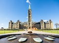 Center Block and the Peace Tower in Parliament Hill at Ottawa in Canada Royalty Free Stock Photo