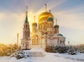 Center of the city of Omsk, Cathedral Square, Siberia, Russia.