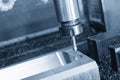 The center drill tool on the CNC milling machine Royalty Free Stock Photo