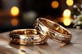 Center-focused wedding rings exude a soft and dreamy allure Royalty Free Stock Photo