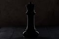 In the center of the frame there is a dark figure of a chess queen protruding from the darkness