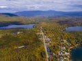 Center Harbor aerial view in fall, New Hampshire, USA