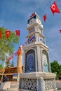 Center of the iznik city with sculpture covered by iznik tiles and hagia sophia