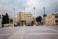 center of jerusalem. Central square, administrative buildings, large houses, many people Royalty Free Stock Photo