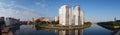 The center of Kaliningrad and Pregolya River, panorama Royalty Free Stock Photo