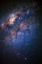 The center of milky way galaxy and space dust in the universe, Night starry sky with stars Royalty Free Stock Photo