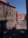 The old town in Walbrzych, mining tenement houses. Royalty Free Stock Photo