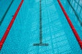 In center one platform for start and lane of swimming pool Royalty Free Stock Photo