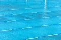 In center one platform for start and lane of swimming pool Royalty Free Stock Photo