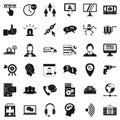 Center operator icons set, simple style Royalty Free Stock Photo