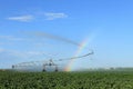 An agricultural irrigation system in an Idaho potato field.