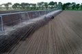 Center pivot irrigation system on field