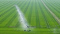 Center Pivot Irrigation System in a green Field Royalty Free Stock Photo