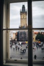 Center of Prague Czech Republic through the window