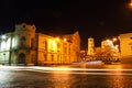 The center of Sofia, Bulgaria by night