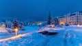 Center of spa town Marianske Lazne (Marienbad) - winter photography Royalty Free Stock Photo