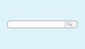 A centered clean vector illustration of a blank search bar input field element designed for web development user interfaces and Royalty Free Stock Photo