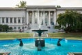 Water fountain in front of National Modern Art Museum in Deoksu palace in Seoul, South Korea Royalty Free Stock Photo