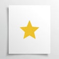 The star has five points and stands out against the white background, Royalty Free Stock Photo