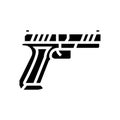 centerfire pistol glyph icon vector illustration Royalty Free Stock Photo