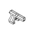 centerfire pistol isometric icon vector illustration Royalty Free Stock Photo