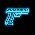 centerfire pistol neon glow icon illustration Royalty Free Stock Photo