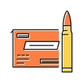 centerfire rifle ammo color icon vector illustration Royalty Free Stock Photo