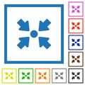Centering object solid flat framed icons