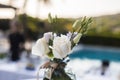 Centerpiece made of white roses