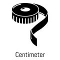 Centimeter icon, simple black style