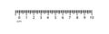 10 centimeters ruler measurement tool with numbers scale.