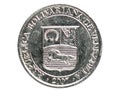 25 Centimos coin, 2007~2016 - Bolivarian Republic of Venezuela - 2nd Series, 2007. Bank of Venezuela. Reverse, issued on 2007